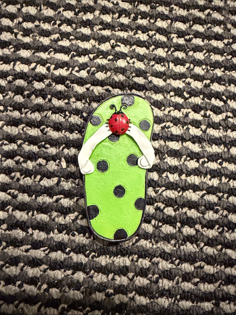 Green Ladybug Flip-Flop Shoe magnet